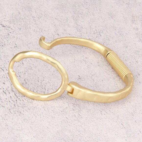 Gold Copper Cuff Bracelet Women Beaded Stackable Boho Jewelry Gift - Picture 8 of 8